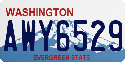 WA license plate AWY6529
