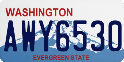 WA license plate AWY6530