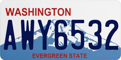 WA license plate AWY6532