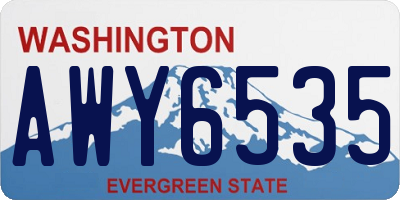 WA license plate AWY6535