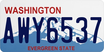 WA license plate AWY6537