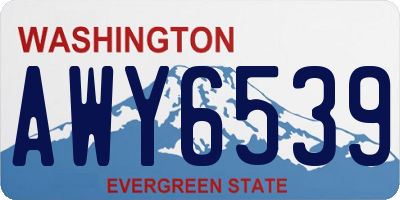 WA license plate AWY6539