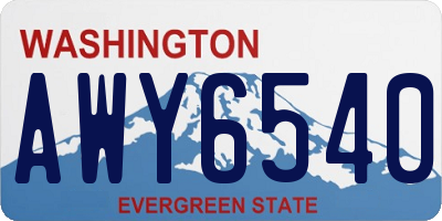 WA license plate AWY6540