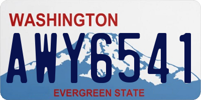 WA license plate AWY6541