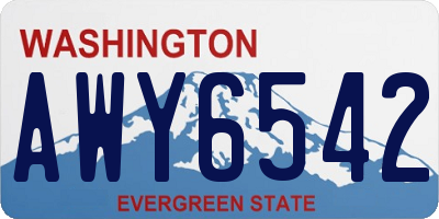WA license plate AWY6542