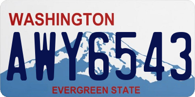WA license plate AWY6543