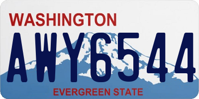 WA license plate AWY6544