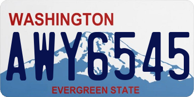 WA license plate AWY6545