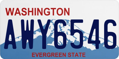 WA license plate AWY6546