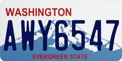 WA license plate AWY6547