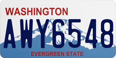 WA license plate AWY6548