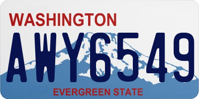 WA license plate AWY6549