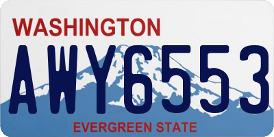 WA license plate AWY6553