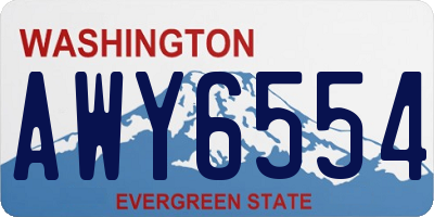 WA license plate AWY6554