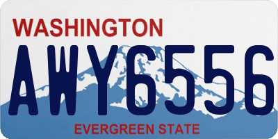 WA license plate AWY6556
