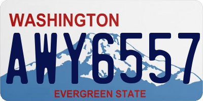 WA license plate AWY6557