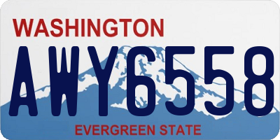 WA license plate AWY6558
