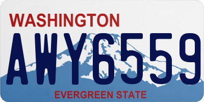 WA license plate AWY6559