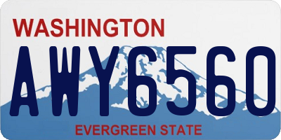 WA license plate AWY6560