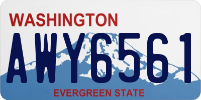 WA license plate AWY6561