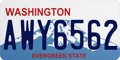 WA license plate AWY6562