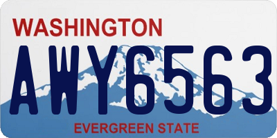 WA license plate AWY6563