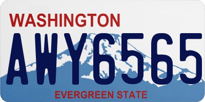 WA license plate AWY6565