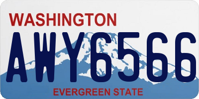 WA license plate AWY6566