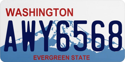 WA license plate AWY6568