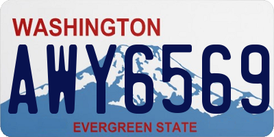 WA license plate AWY6569