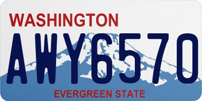 WA license plate AWY6570