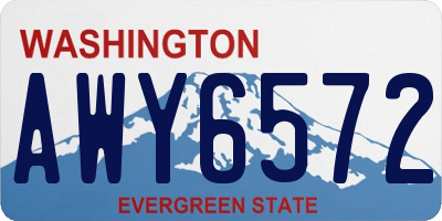 WA license plate AWY6572