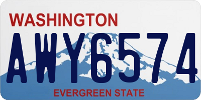 WA license plate AWY6574