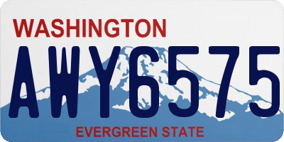 WA license plate AWY6575