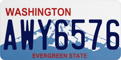 WA license plate AWY6576