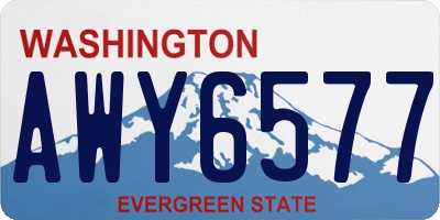 WA license plate AWY6577