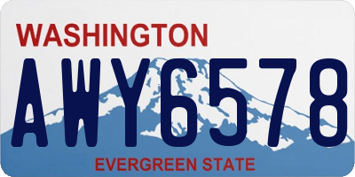 WA license plate AWY6578