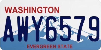WA license plate AWY6579