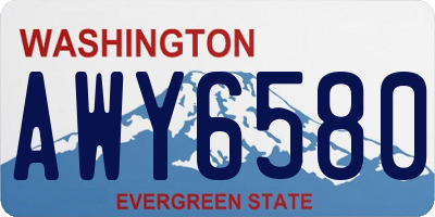 WA license plate AWY6580
