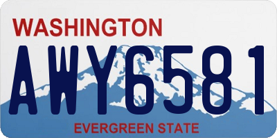 WA license plate AWY6581