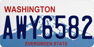 WA license plate AWY6582
