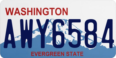 WA license plate AWY6584