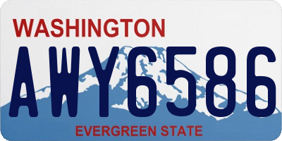 WA license plate AWY6586