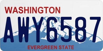 WA license plate AWY6587