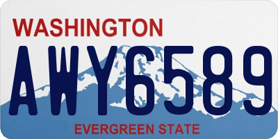 WA license plate AWY6589
