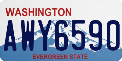 WA license plate AWY6590