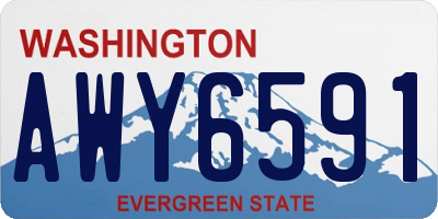 WA license plate AWY6591