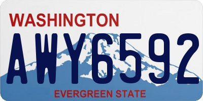 WA license plate AWY6592