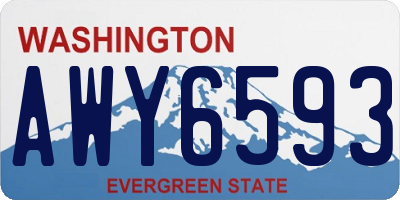 WA license plate AWY6593