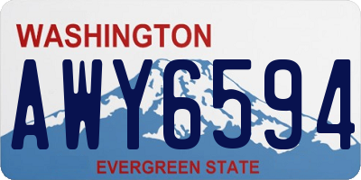 WA license plate AWY6594